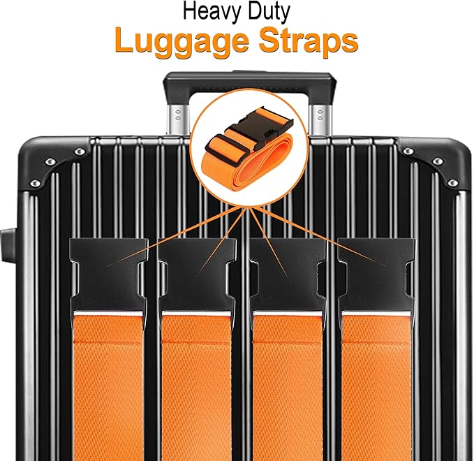 Luggage Straps for Suitcases TSA Approved Travel Belt 8 Pack by Chelmon - Image 3