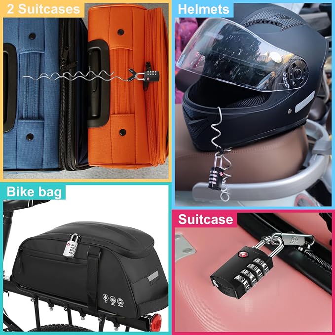 ZHEGE Luggage Lock, TSA Approved Travel Lock, 4 Digit Combination Padlock - Image 6