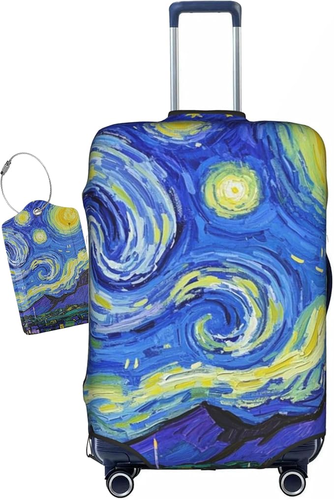Vincent Van Gogh Starry Sky Night Luggage Cover Washable Suitcase Protector by Vridoyt