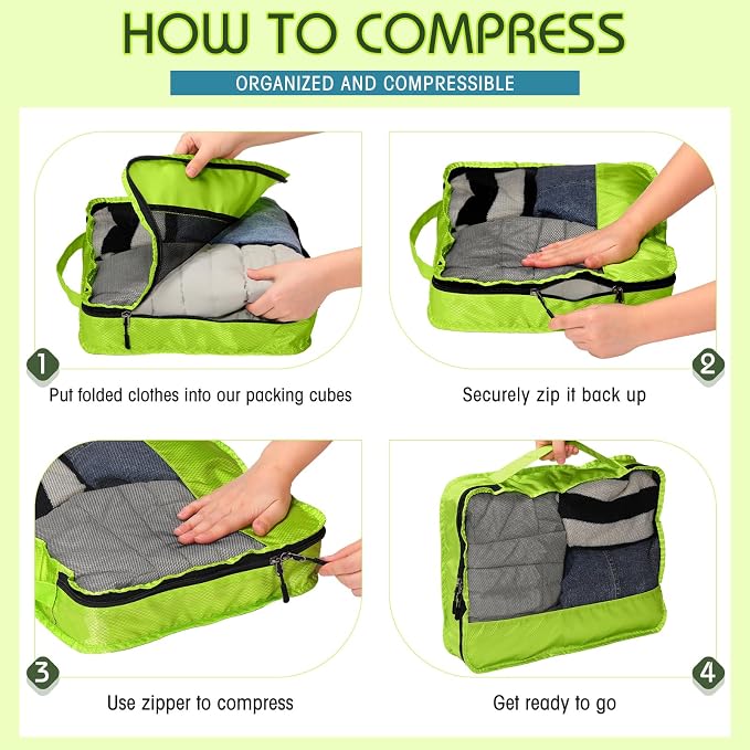 5 Pcs Packing Cubes for Suitcase Large Travel Cubes Carry on Luggage Organizer - Image 4