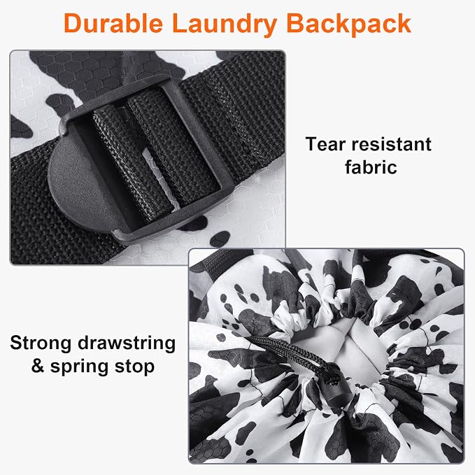 Femuar Laundry Bag Backpack Durable Laundry Bag - Image 4