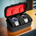 Hard Compact Watch Roll travel case, 2 Slots Portable holder and Organizer by forBetterLife