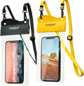 Large Waterproof Phone Pouch 2 Pack, IPX8 Waterproof Cell Phone Case Dry Bag by YUMQUA