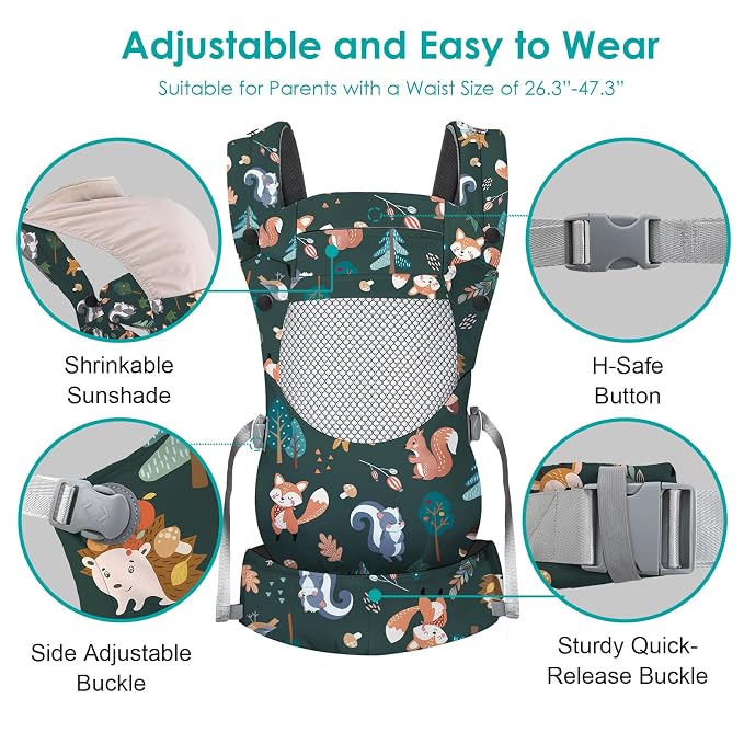 Newborn Baby Front Carrier Backpack, Toddler Baby Body Carrier, 7-66 Lbs - Image 4