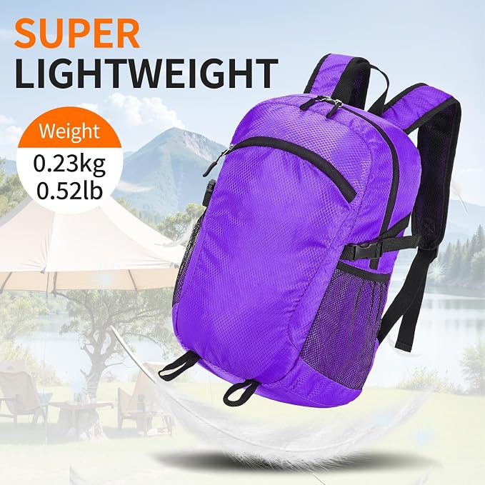 Small Hiking Daypack, 15L Water-Resistant Hiking Backpack Packable Lightweight - Image 7