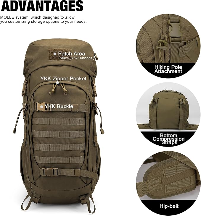 Mardingtop 50L Hiking Backpack, Backpacking Backpack - Image 4