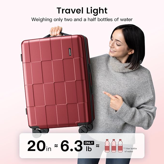SHOWKOO Luggage Sets 3 Piece Hardside Expandable Lightweight PC Suitcase Sets - Image 9
