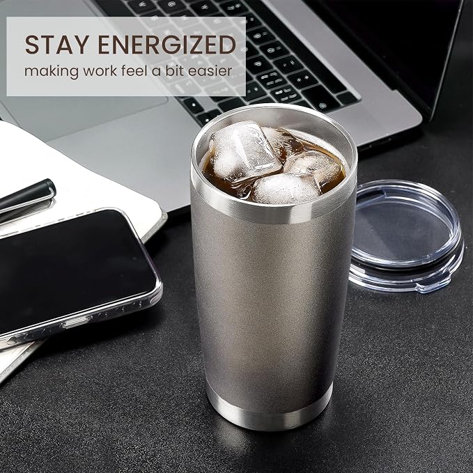 MEWAY 20oz Tumbler 8 Pack Double Wall Vacuum Insulated Travel Mug Bulk - Image 4