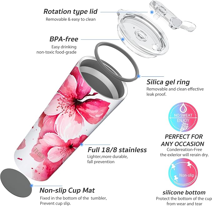 THILY Stainless Steel Vacuum Insulated Tumbler Travel Mug 26 oz Coffee Cup - Image 4