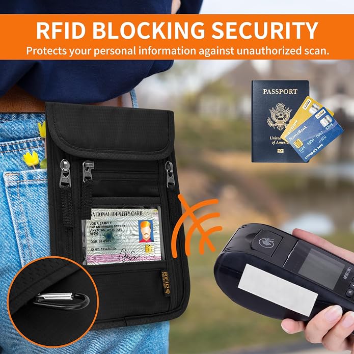 Neck Wallet for Travel, Passport Holder Neck Pouch for Men Women - Image 5