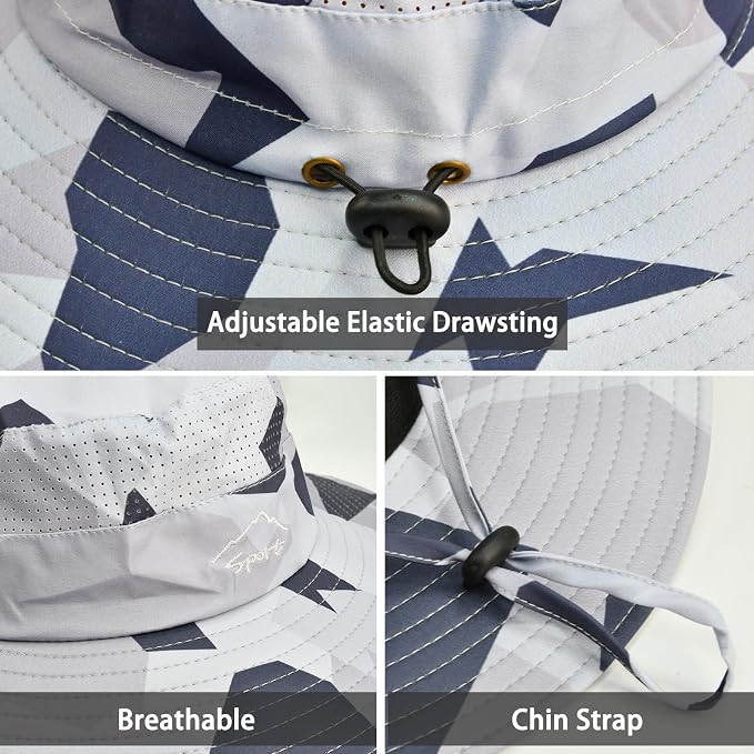 Sun Hats for Men Women Fishing Hat UPF 50+ Breathable Wide Brim Summer UV - Image 2
