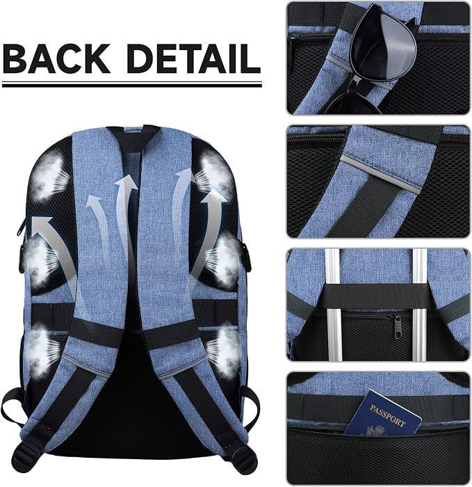 Lapsouno Extra Large Travel Backpack, TSA Laptop Backpack, 17 inch Bag - Image 4