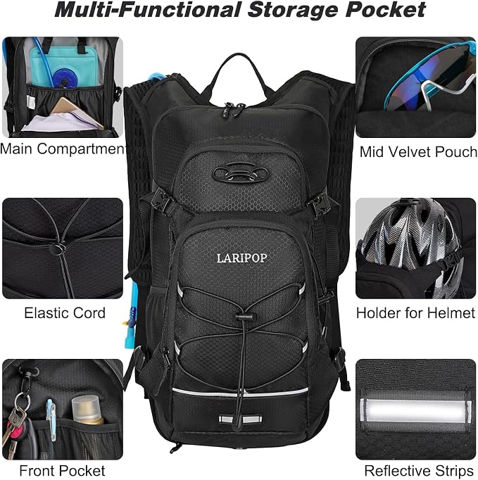 LARIPOP Hydration Backpack, 18L Hiking Backpack - Image 4