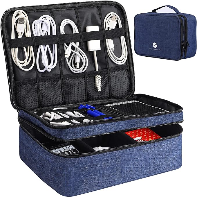 ORIENT FAMULAY Travel Electronics Organizer, Waterproof Cable Organizer Bag by ORIENTFAMULAY