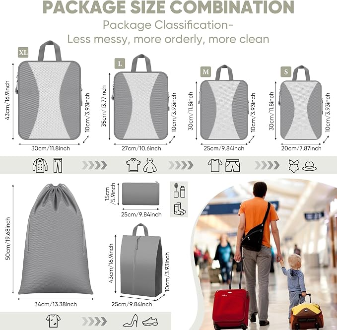 8 Set Compression Packing Cubes - Image 4