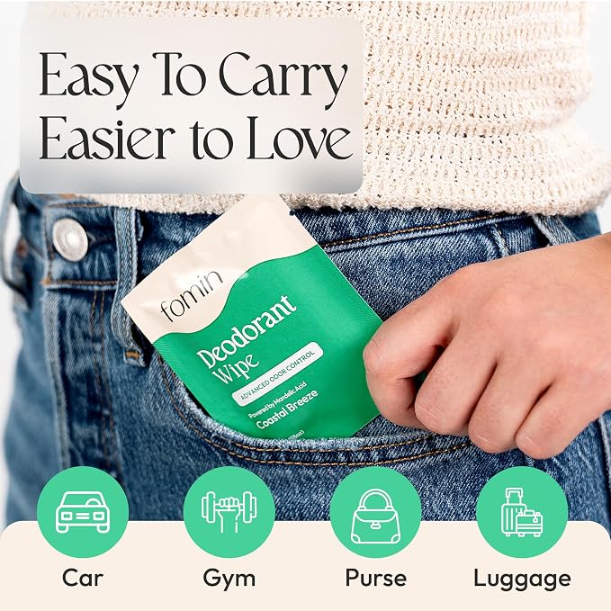 FOMIN Acidified Travel Deodorant Wipes - Image 4