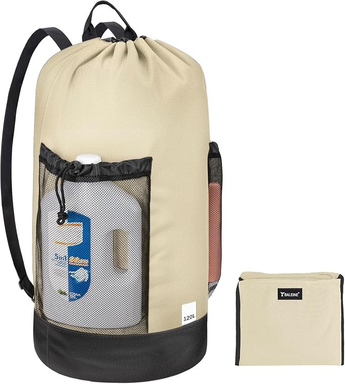 BALEINE 120L Laundry Bag Backpack, 900D Oxford Fabric Large Travel Laundry Bags by BALEINE