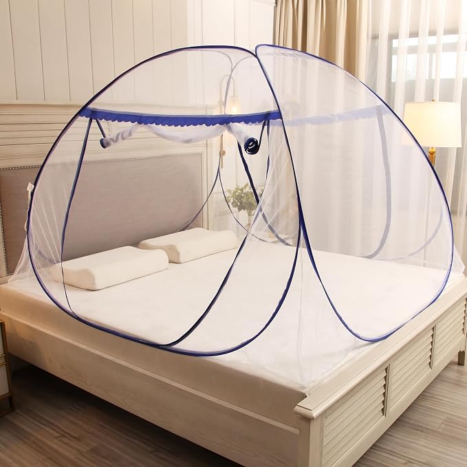 Pop up Mosquito net Double Bed, L75x W40 x H43， Zipper Portable Tent Travel by Usaidon