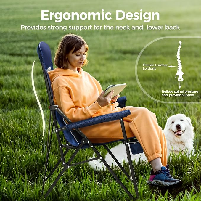ALPHA CAMP Heavy Duty High Back Camping Chairs - Image 6