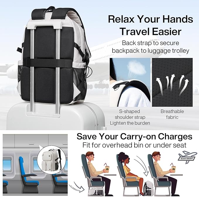 mixi Large Capacity Travel Laptop Backpack, Lightweight Durable College Bookbag - Image 3