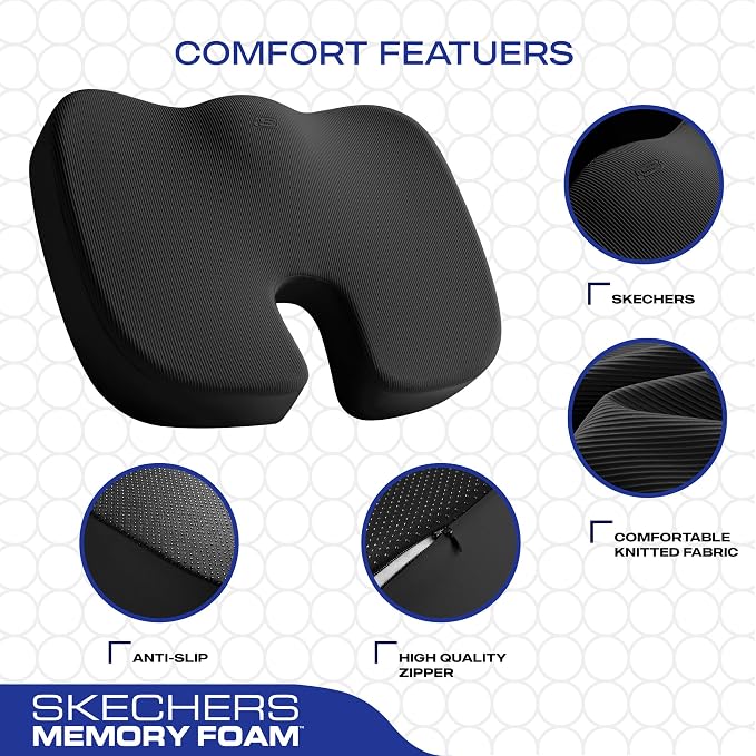 Skechers Memory Foam Seat Cushion, Office Chair Cushion - Image 3