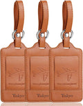 Teskyer Luggage Tags, 3 Pack Premium PU Leather Luggage Tags Privacy Protection by TESKYER