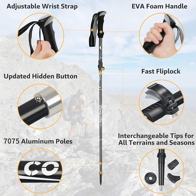 Covacure Trekking Poles Collapsible Hiking Poles - Image 3