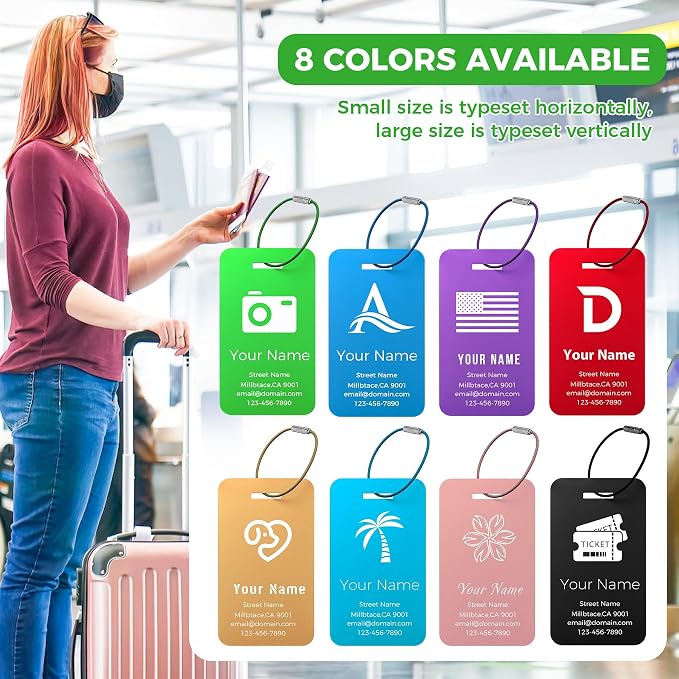 Personalized Luggage Tags, Custom Luggage Tags 4 Pack TSA Approved Double Sided - Image 6