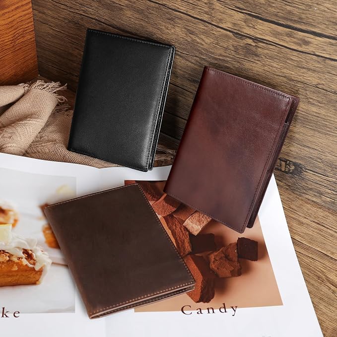 Polare Full Grain Leather Passport Holder RFID Blocking Travel Bifold Wallet - Image 2