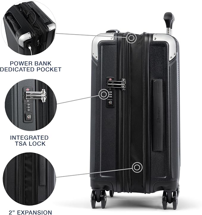 Travelpro Platinum Elite Hardside Expandable Carry on Luggage, 8 Wheel Spinner - Image 4