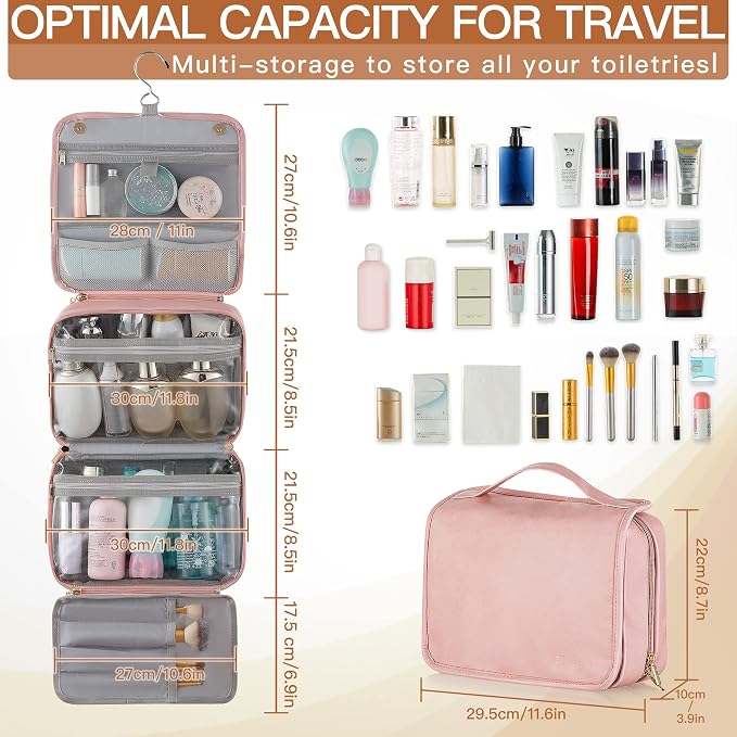 Elviros Hanging Travel Toiletry Bag - Image 5