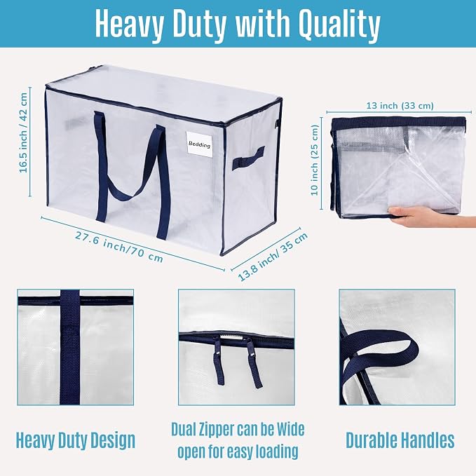 VENO 10 Pack Moving Bags, Heavy Duty, Moving Boxes Alternative, Packing Storage - Image 3