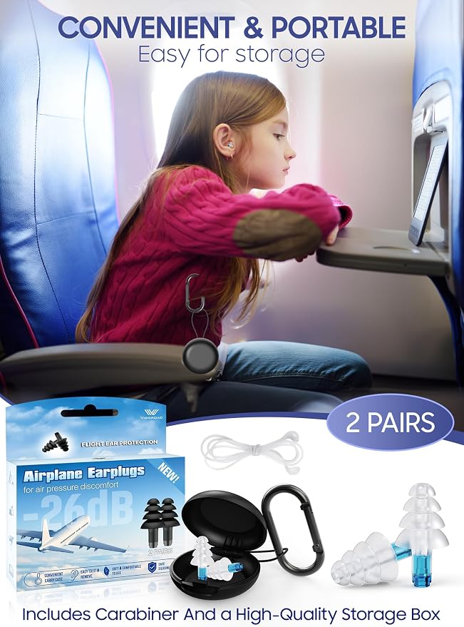Ear Plugs for Airplane Pressure Relief, 2 Pairs Kids 6+, Adults/Small Canal - Image 6