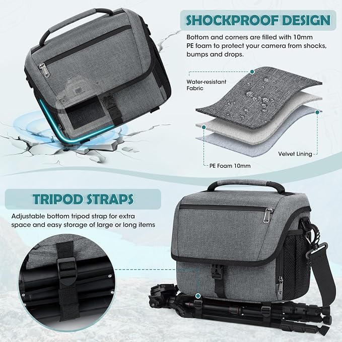 RAINSMORE Camera Bag, DSLR/SLR/Mirrorless Camera Case - Image 4