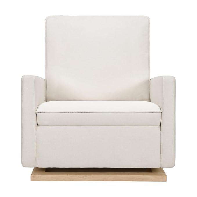 babyletto Cali Pillowback Chair and a Half Glider in Performance Cream Eco-Weave by babyletto
