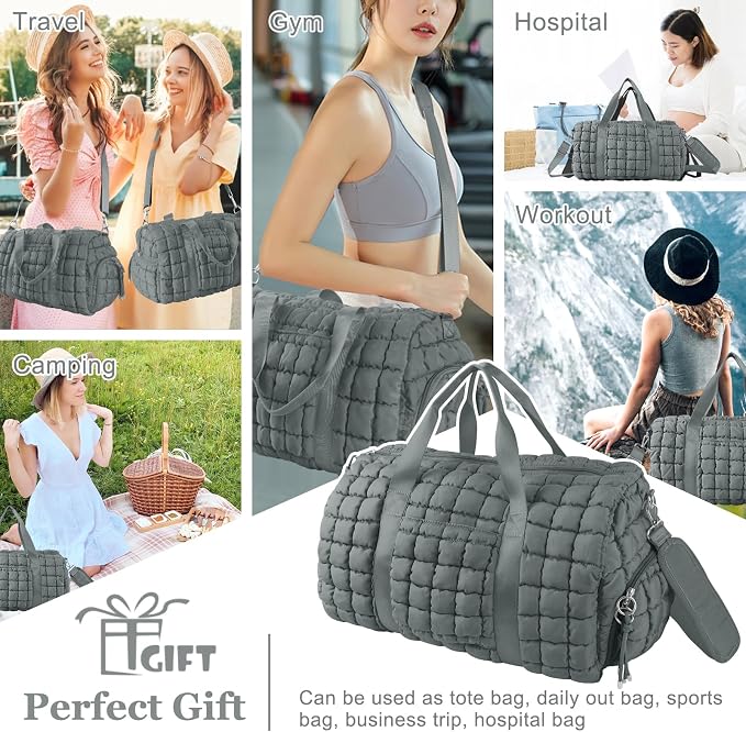 Quilted Travel Duffle Bag Gym Bag - Image 7