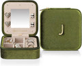 Vlando Plush Velvet Travel Jewelry Case, Personalized Initial Jewelry Boxes by VLANDO