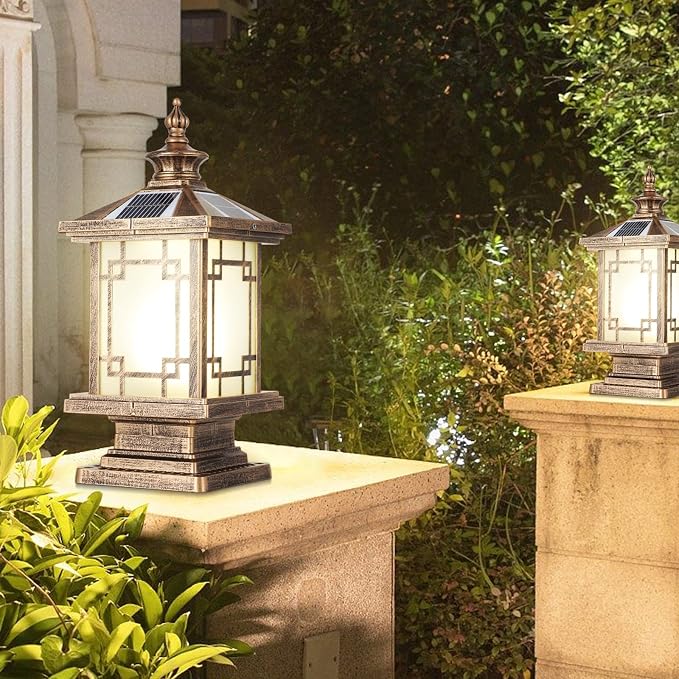 LED Solar Post Light Outdoor, Aluminum Fence Post Cap Lamp Remote Control - Image 7