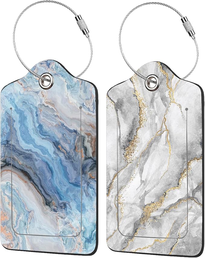 2 Pack Abstract Marble Luggage Tag by EOBKLAX