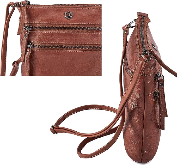 Crossbody Sling Bag for Women Small Real Leather Purse Vintage Travel Crossover - Image 4