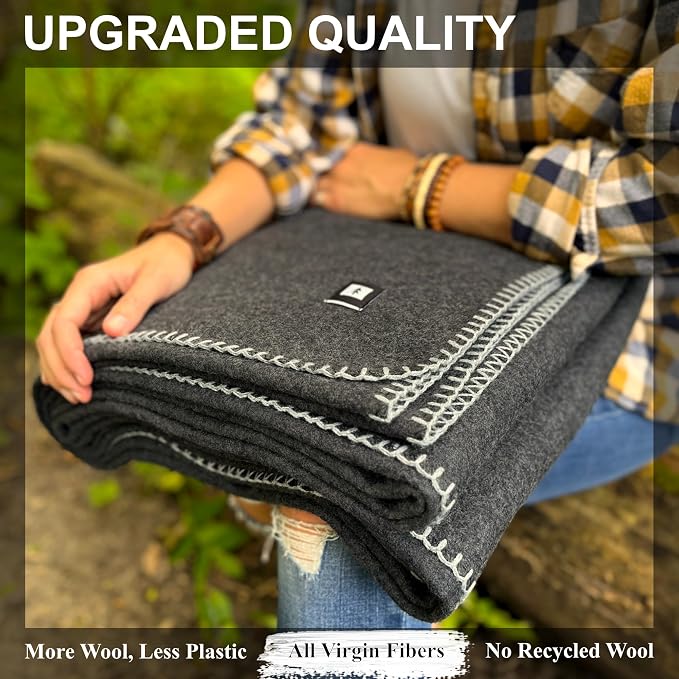 EKTOS 100% Virgin Wool Blanket, 100 Percent Woolen, Washable Pure Wool - Image 3
