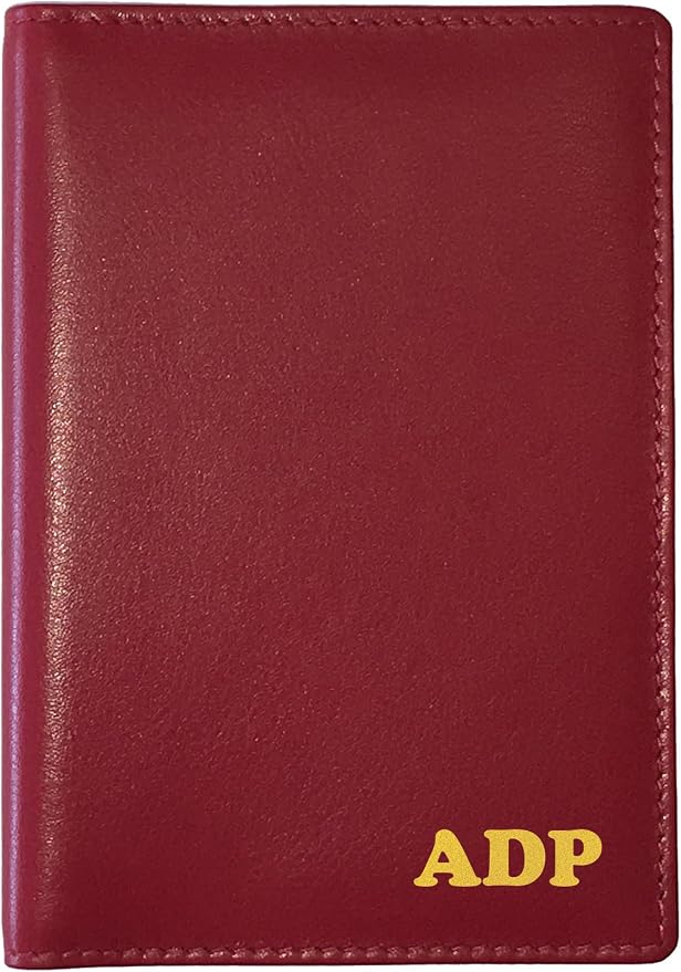 Personalized Monogrammed Red Leather RFID Passport Wallet by 123CheapChecks