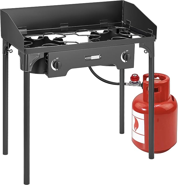 VIVOHOME 150, 000 BTU Double Burner Propane Stove, Heavy-Duty Outdoor Portable by VIVOHOME