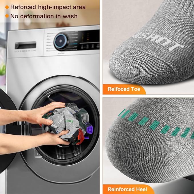 BULLIANT Compression Socks for Men 6Pairs, Athletic Crew Socks Cushioned For - Image 9