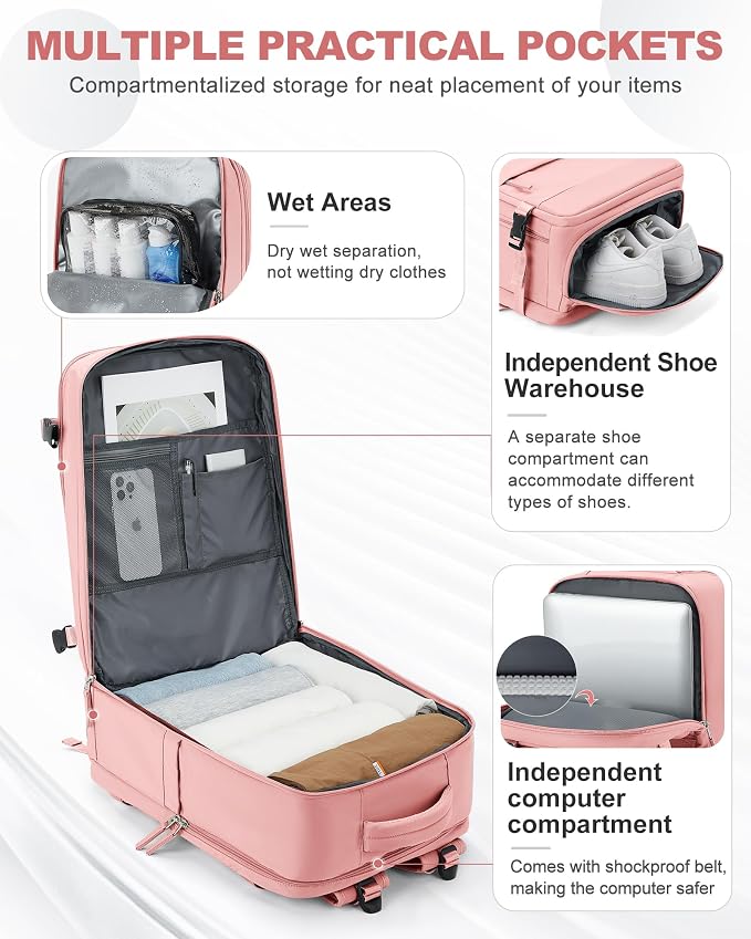 coowoz Large Travel Backpack Carry On - Image 3