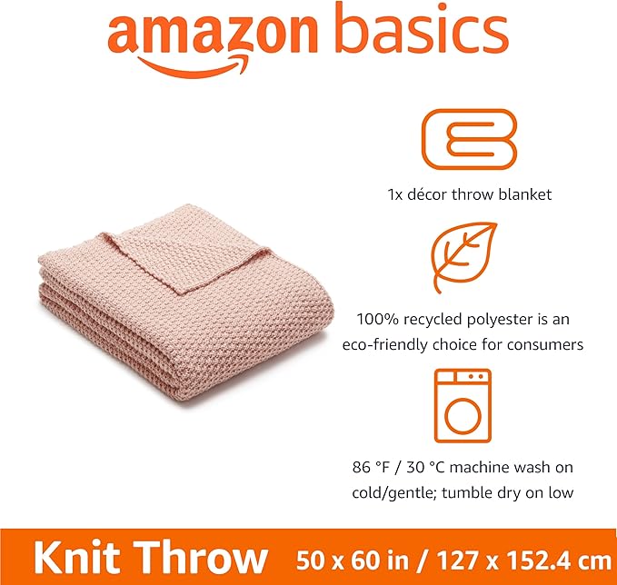 Amazon Basics Chunky Cable Knit Throw Blanket - Image 2