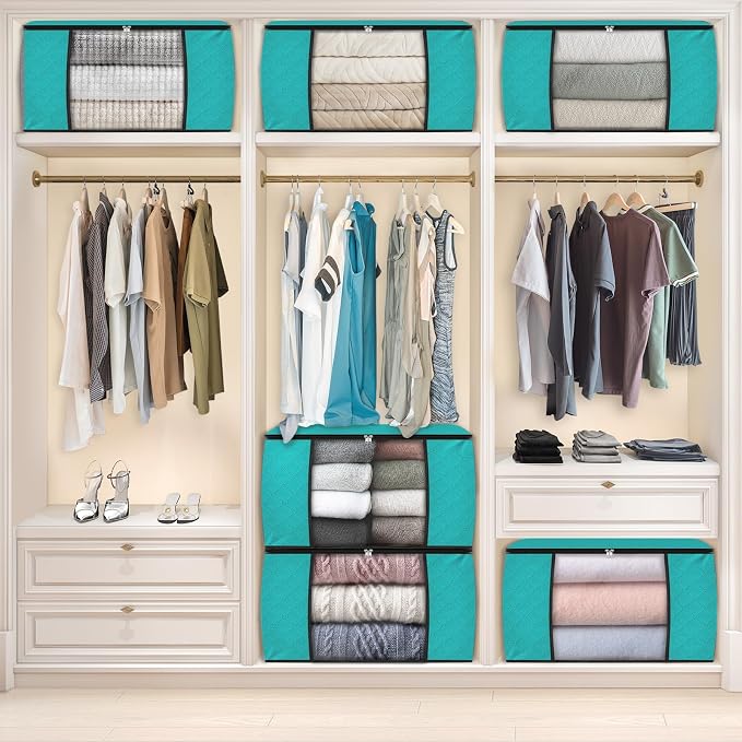 Fab totes 24 Gallons Clothes Storage, Foldable Thick Fabric Blanket Storage Bags - Image 7