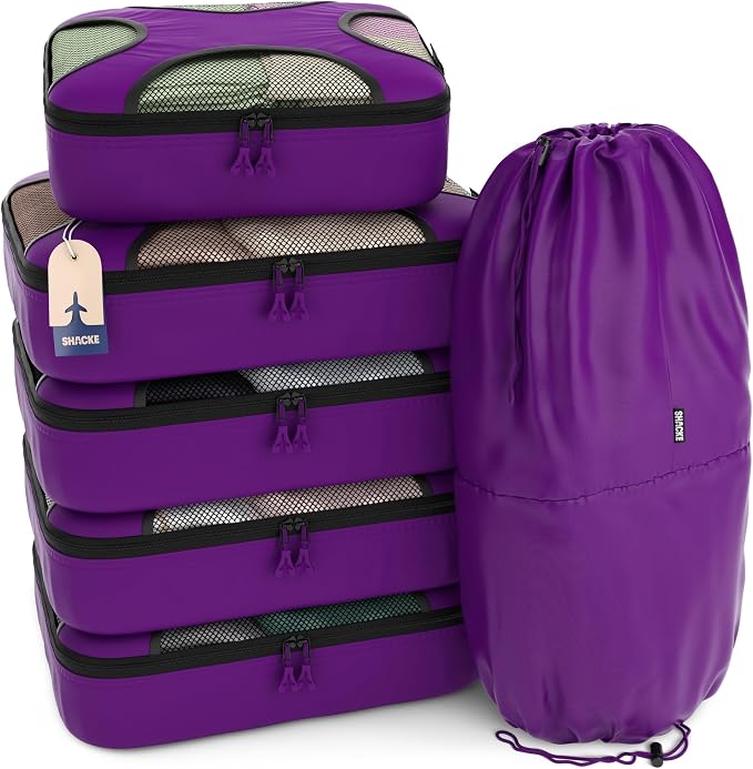 Shacke 6 Set Packing Cubes for Travel by Shacke