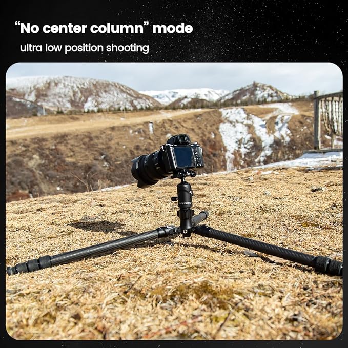 Fotopro Carbon Fiber Tripod 64 Inch 360 Degree Ball Head Quick Release Plate - Image 5