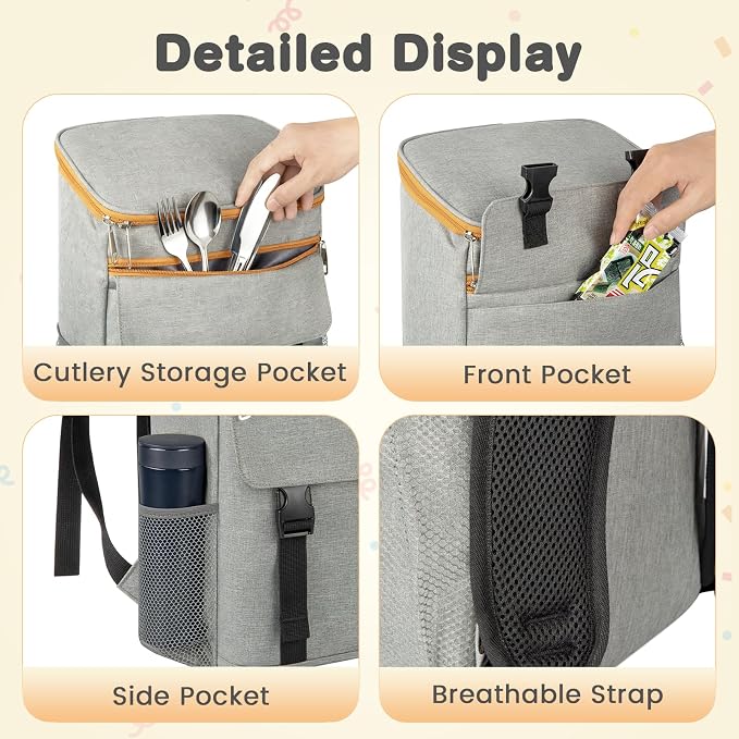 Cooler Backpack Soft Insulated Leak Proof 30 Cans Insulated Backpack Cooler - Image 4